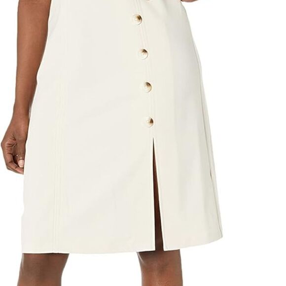 Maggy London Women's Jewel Neck Button Detail Dress - Picture 2 of 8